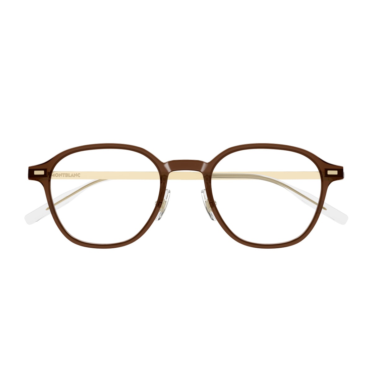 Montblanc Mb0427o Linea Snowcap 005 Brown Gold Glasses In Burgundy