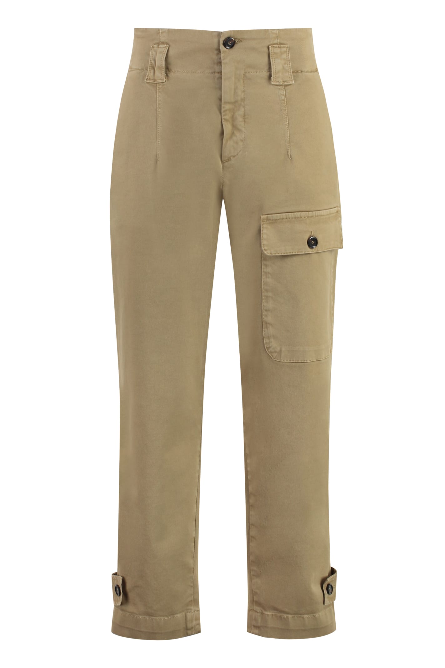 Shop Pinko Globo Stretch Cotton Cargo Trousers In Beige