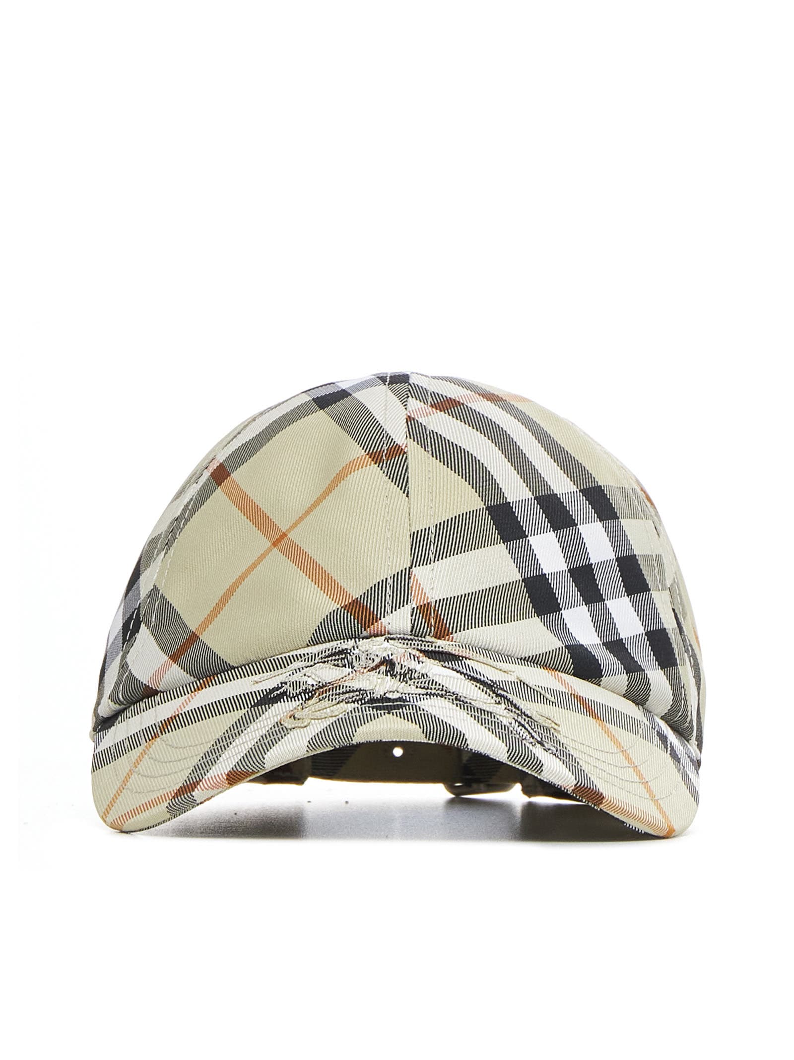 Shop Burberry Hat In Light Sage Ip Check