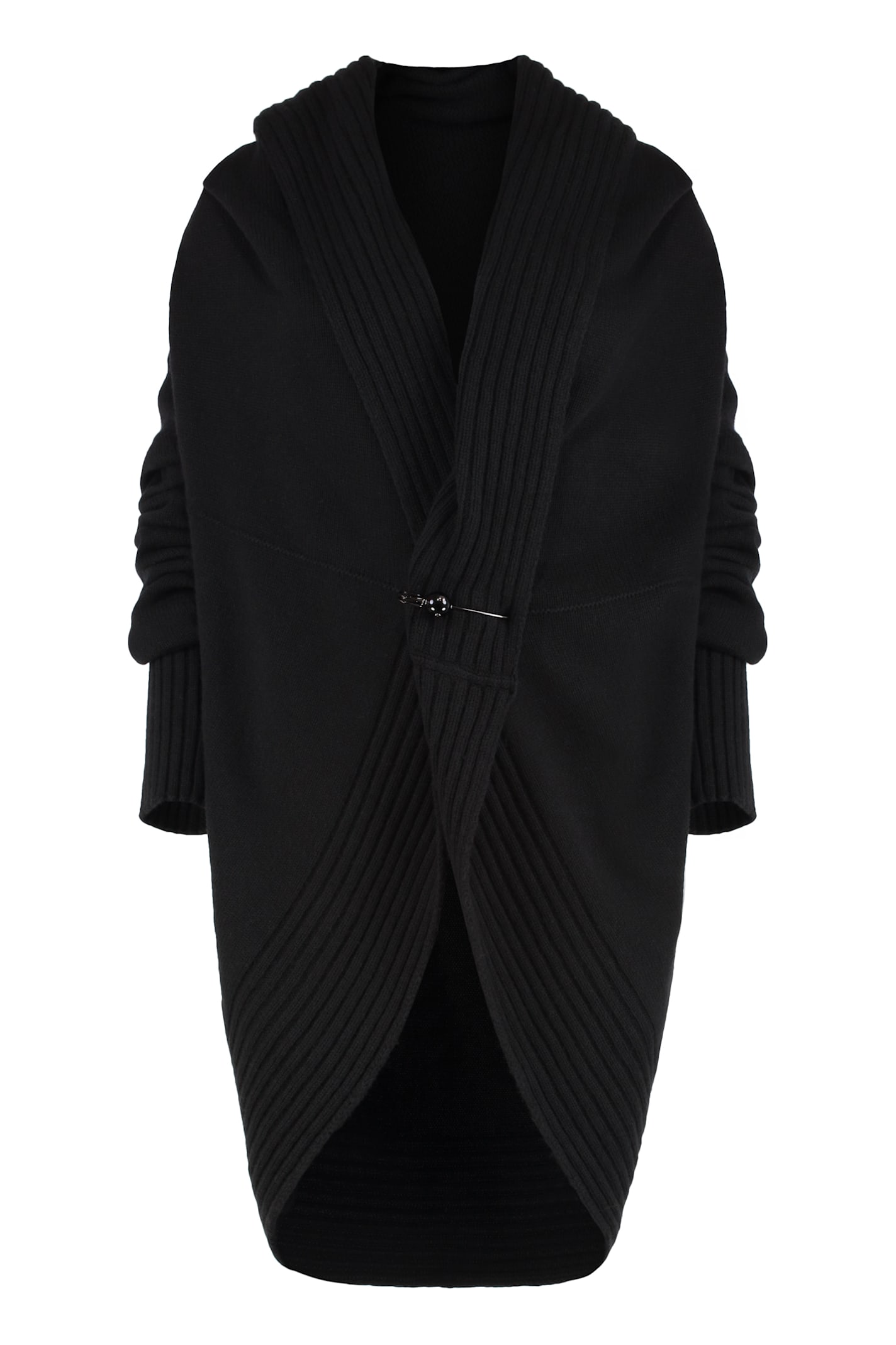 Alberta Ferretti Wool And Cashmere Blend Cardigan In Black