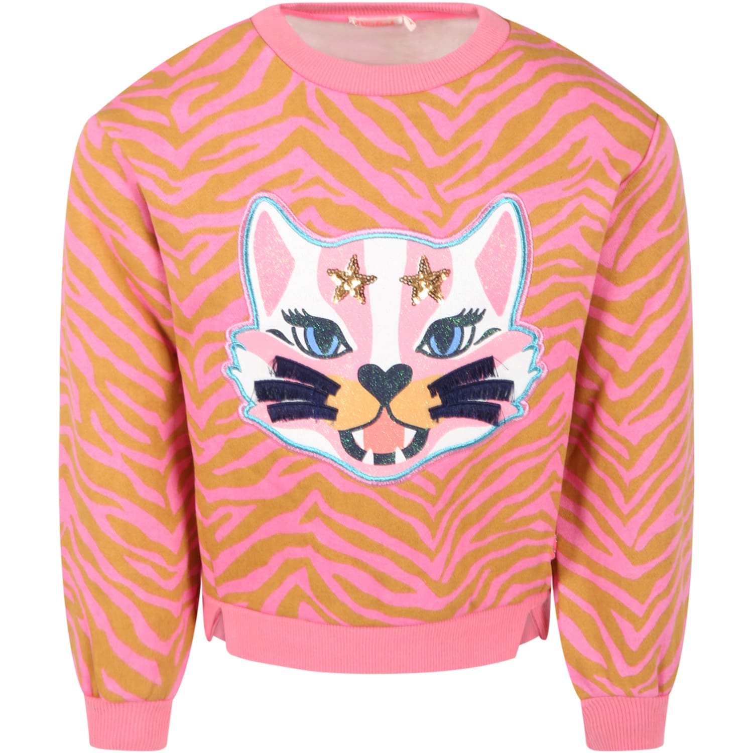 Billieblush Pink Sweatshirt For Girl With Cat