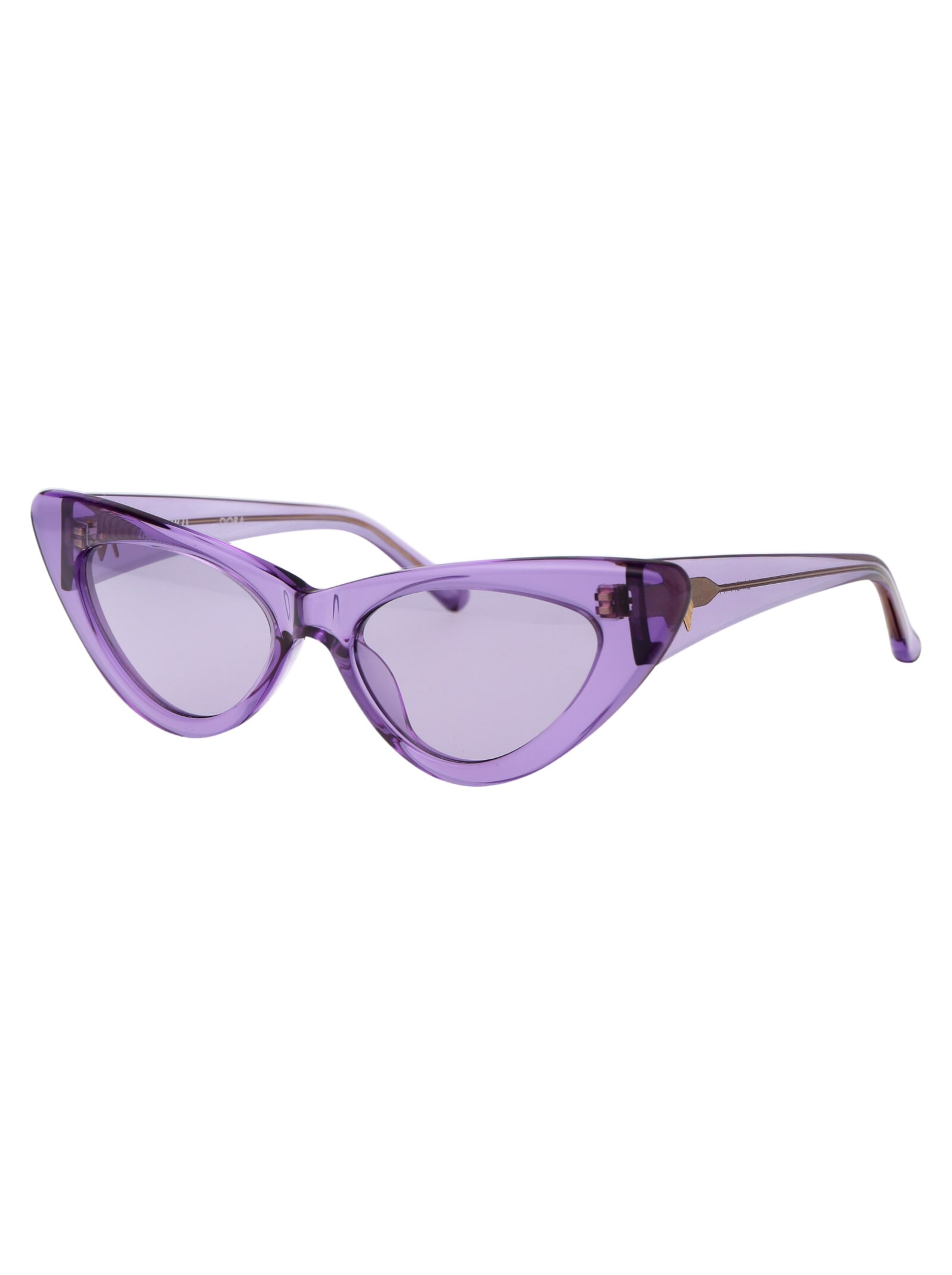 Shop Attico Dora Sunglasses In Purple/gold/purple