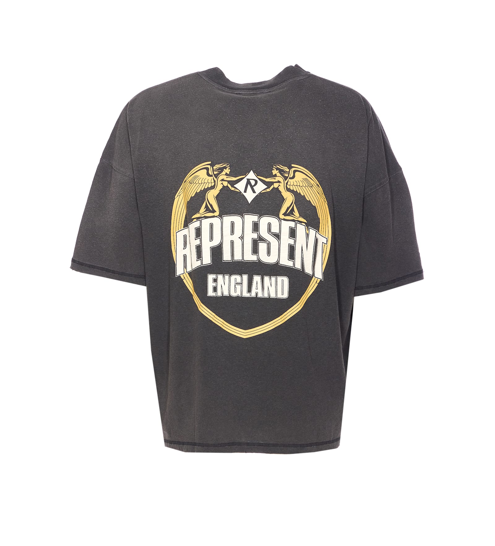 Represent Graphic Print Crew Neck Short Sleeve T-shirt In Gray