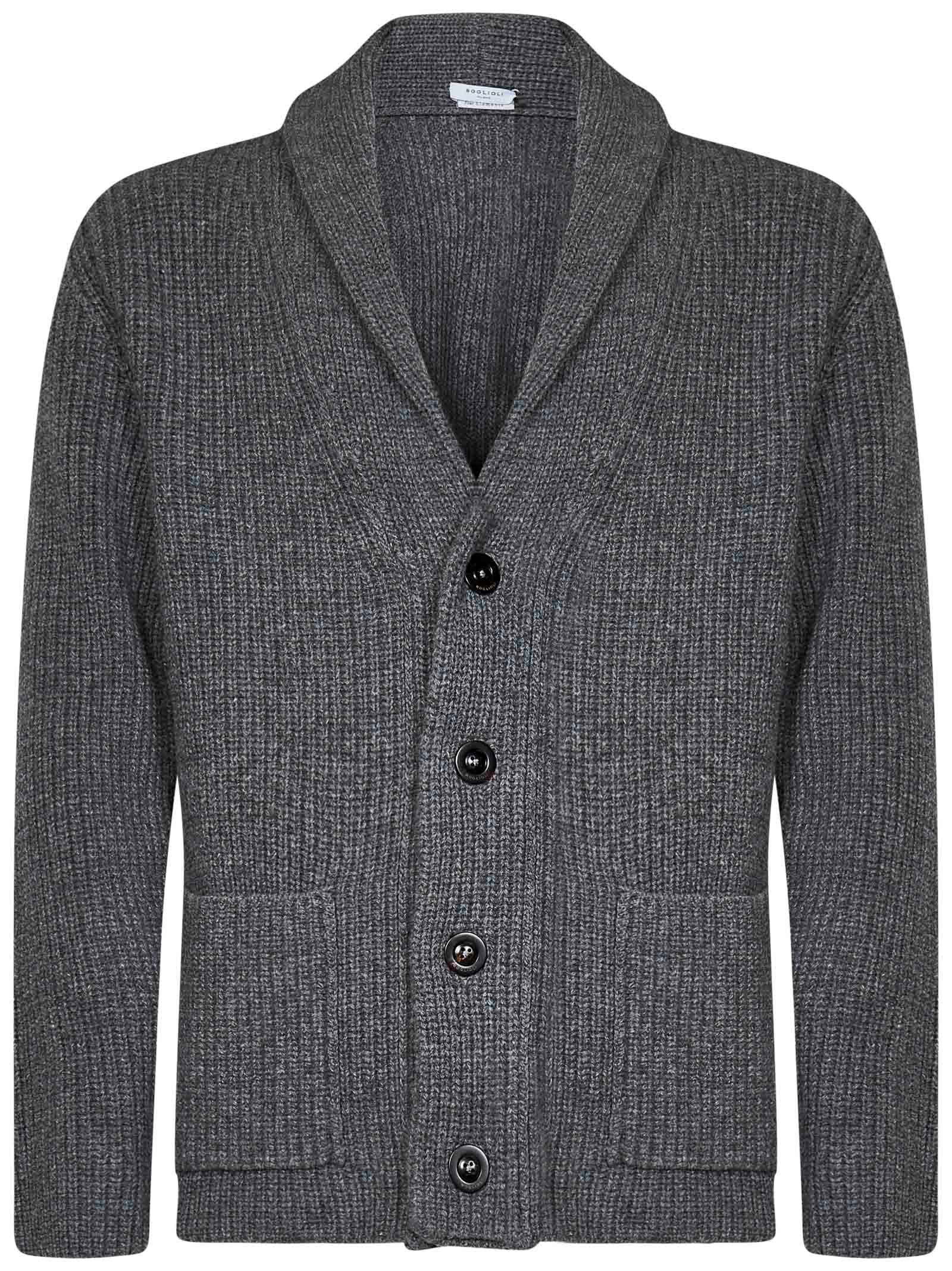 Shop Boglioli Cardigan In Grey