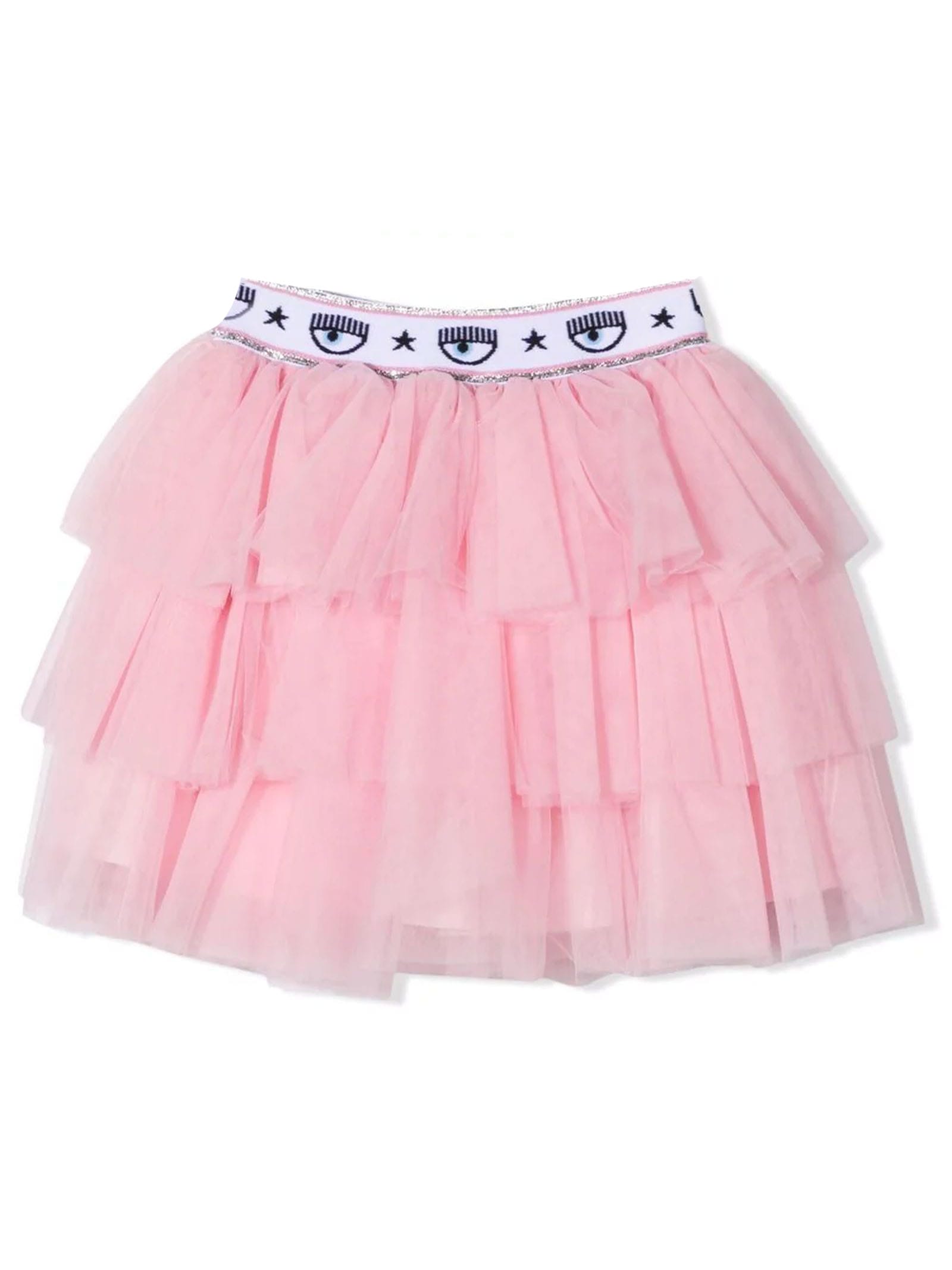 Chiara Ferragni Light Pink Tiered Skirt
