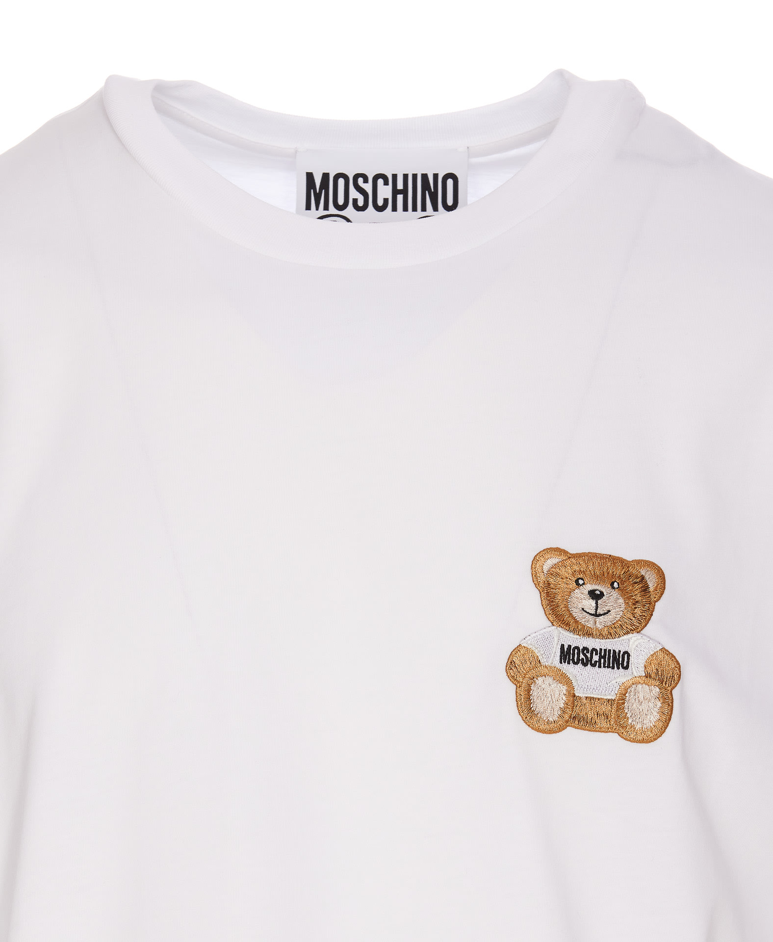 Shop Moschino Teddy Bear Logo T-shirt In White