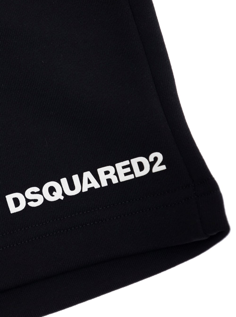 Dsquared2 Black Shorts With Drawstring Elastic Waist And Logo Lettering On The Front In Cotton Boy In Black