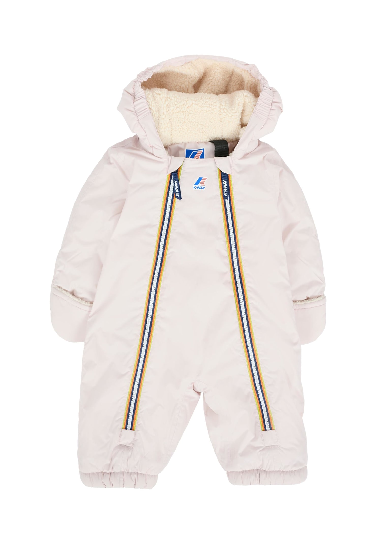K-way White Down Jacket For Babykids With Logo In White