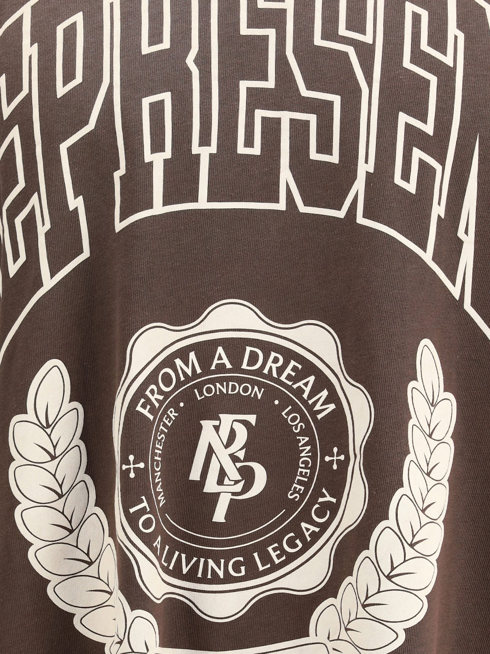 Represent Legacy Crest Cotton T-shirt With Distressed Effect In Brown