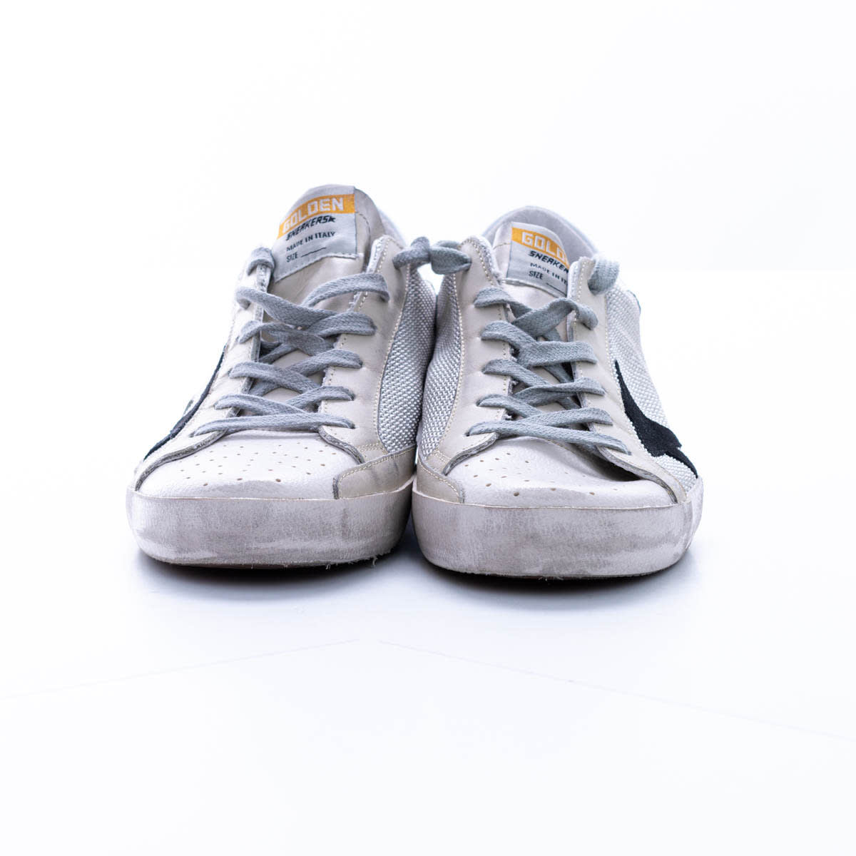 Golden Goose Superstar Classic Leather And Fabric Trainer In Grey-blue