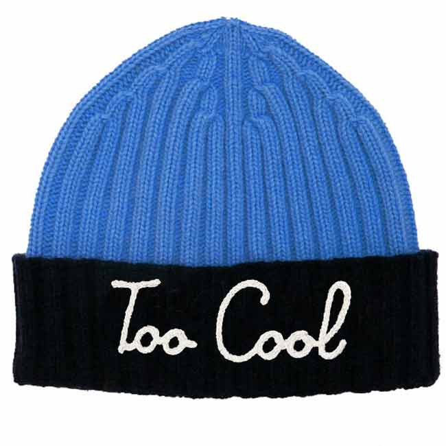 Blended Cashmere Hat With Too Cool Embroidery