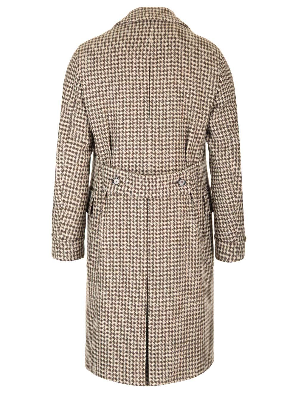 Shop Lardini Pied De Poule Coat In Beige