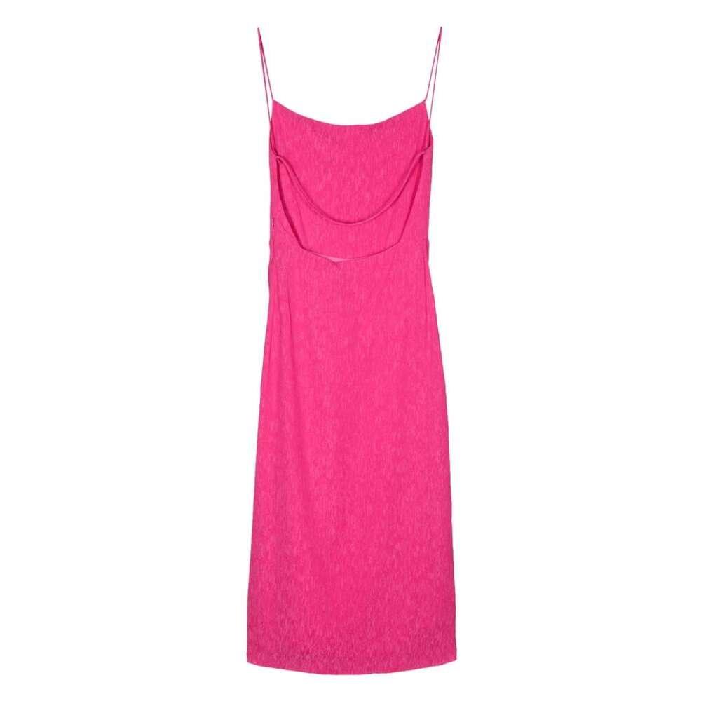 Shop Iro Strapped Square Neck Dress In Pink