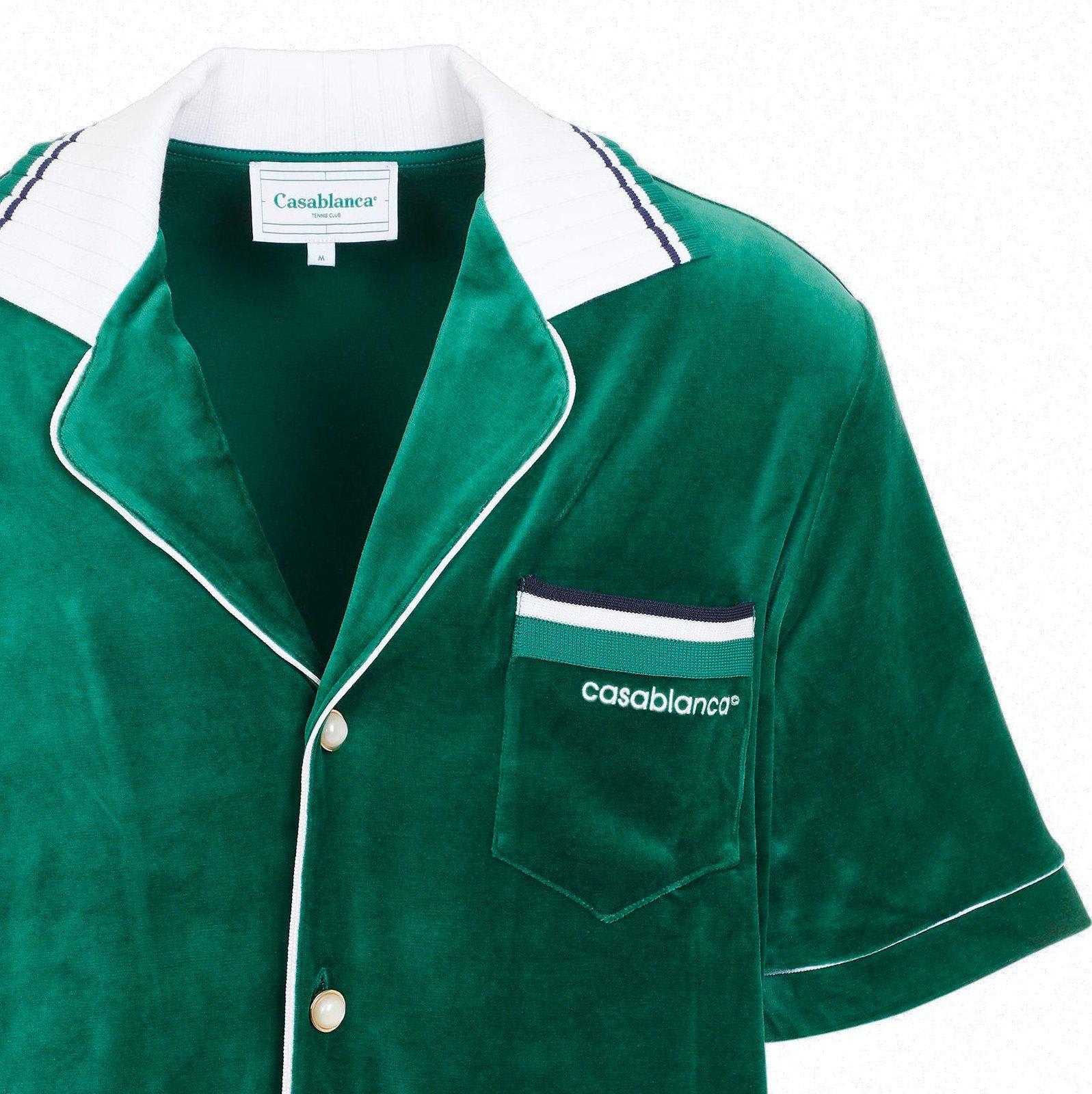 Shop Casablanca Velour Shirt In Green