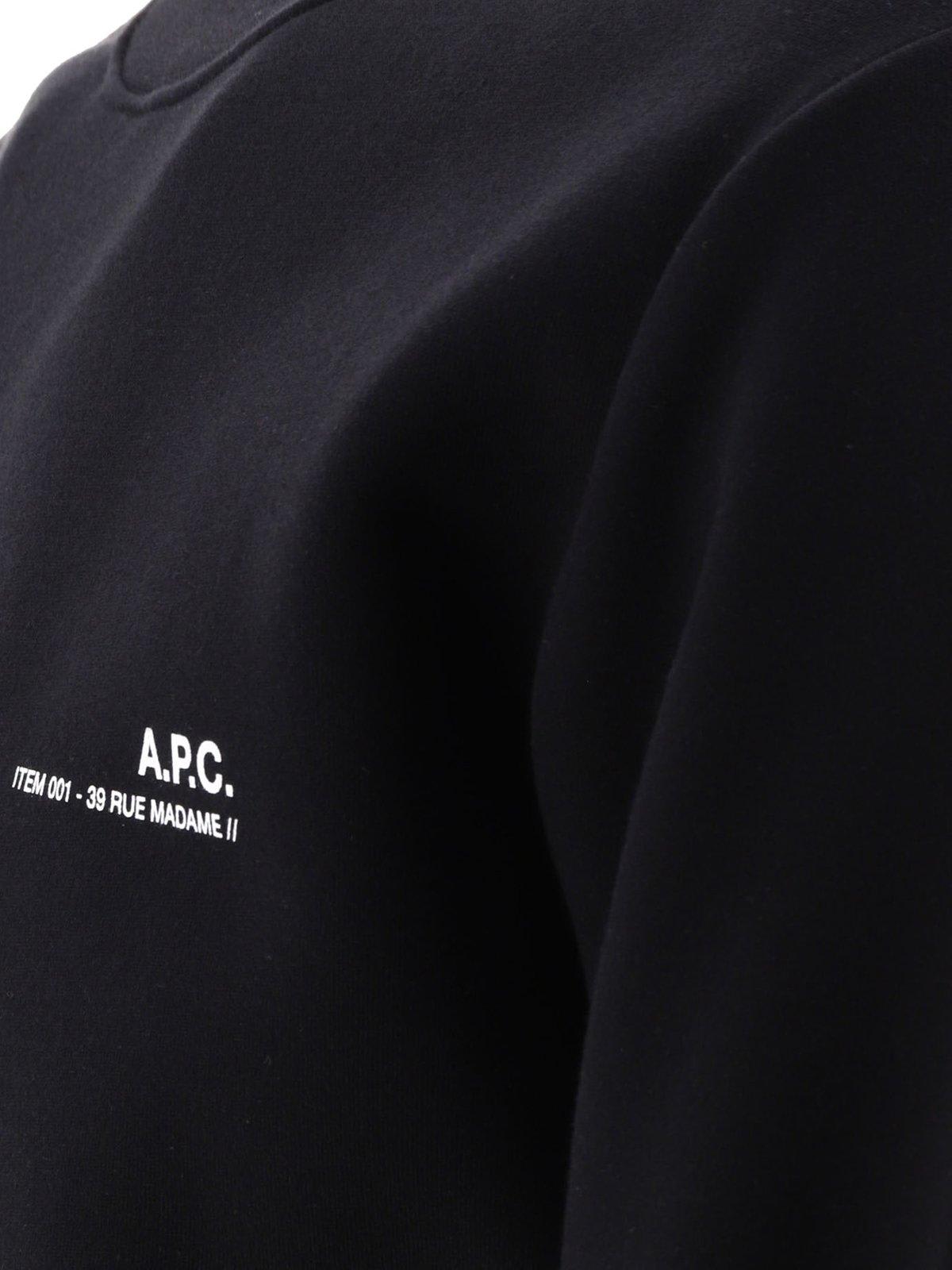 Shop Apc Logo Printed Crewneck Sweatshirt In Black