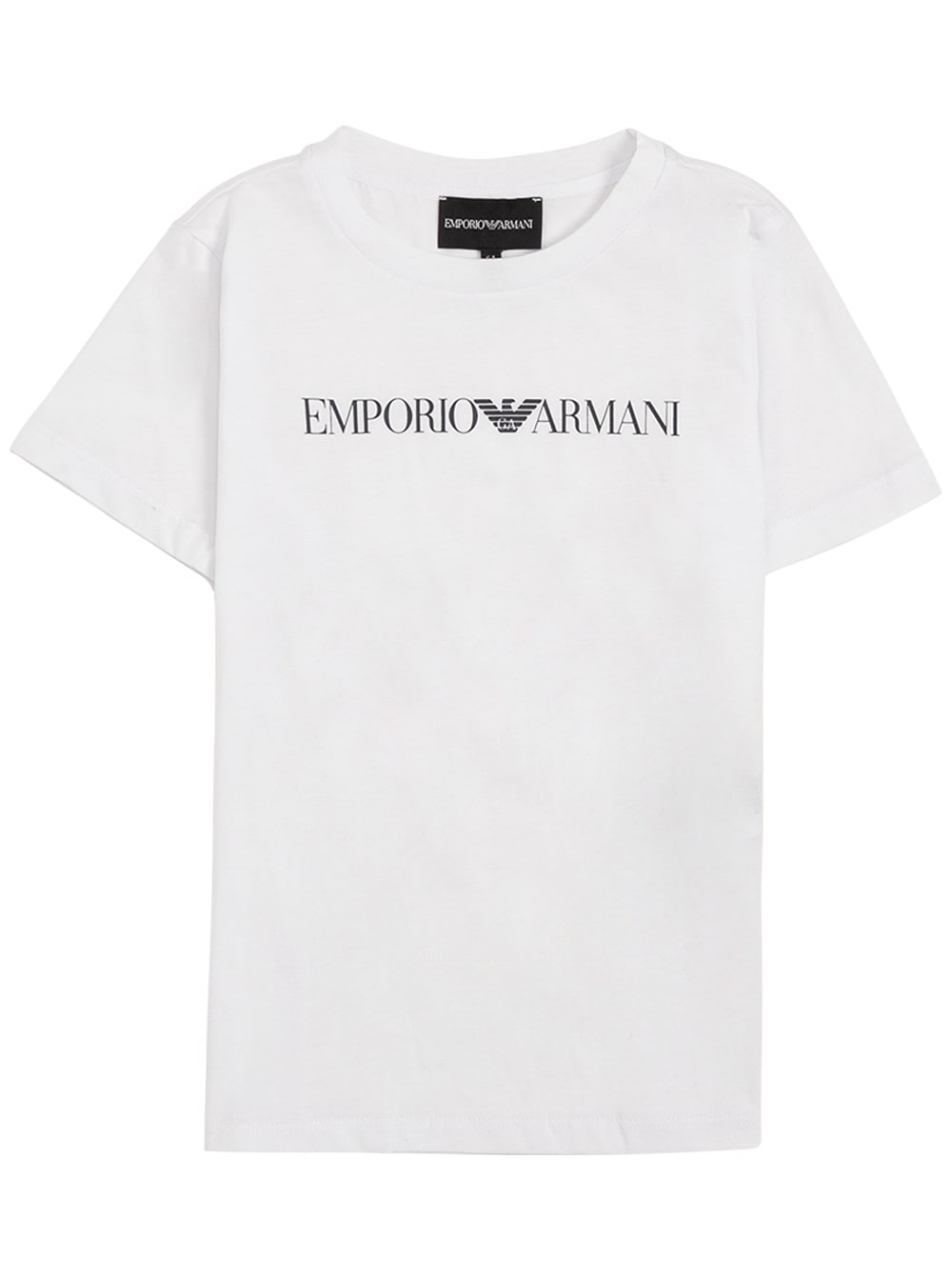 Emporio Armani Armani Kids Boys White Jersey T-shirt With Contrasting Logo
