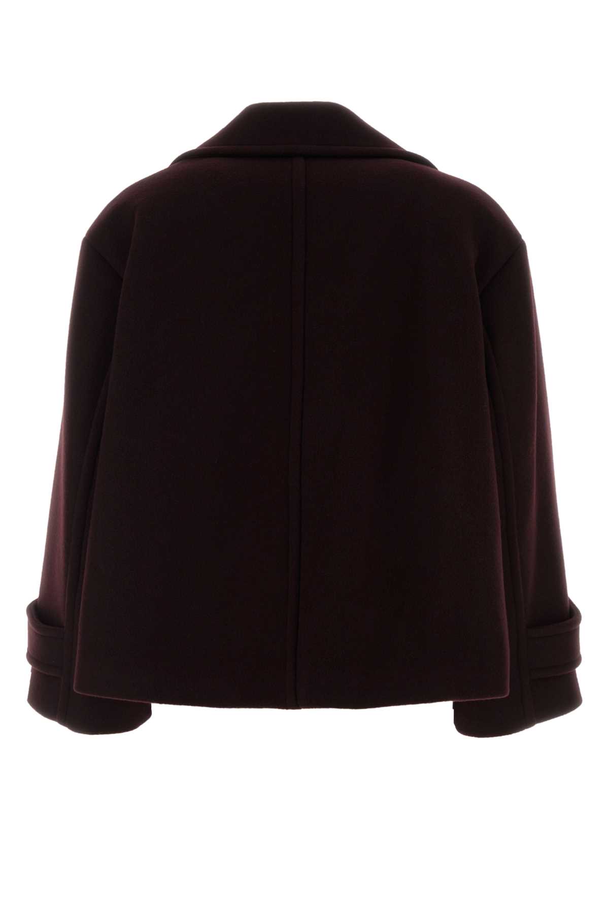 Chloé Double-breasted Short Coat Coats And Trench Coats Bordeaux In Black