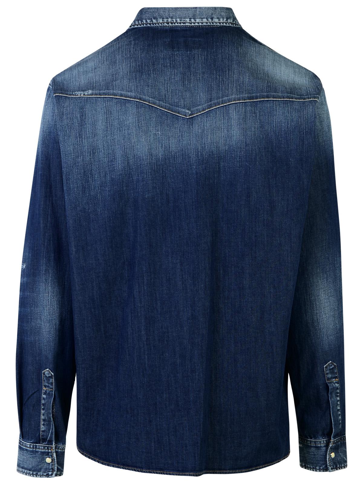 Shop Dsquared2 Blue Cotton Shirt