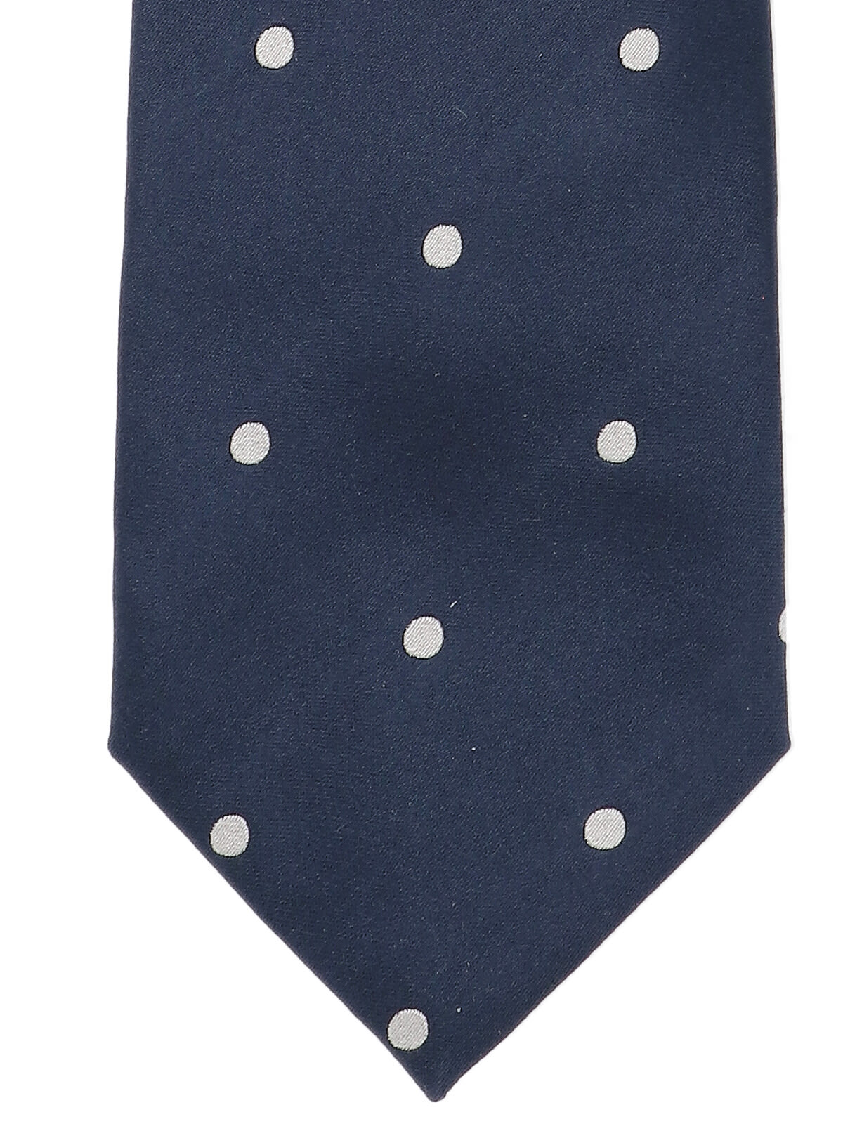 Tom Ford Navy Silk Tie With White Polka Dots In Blue