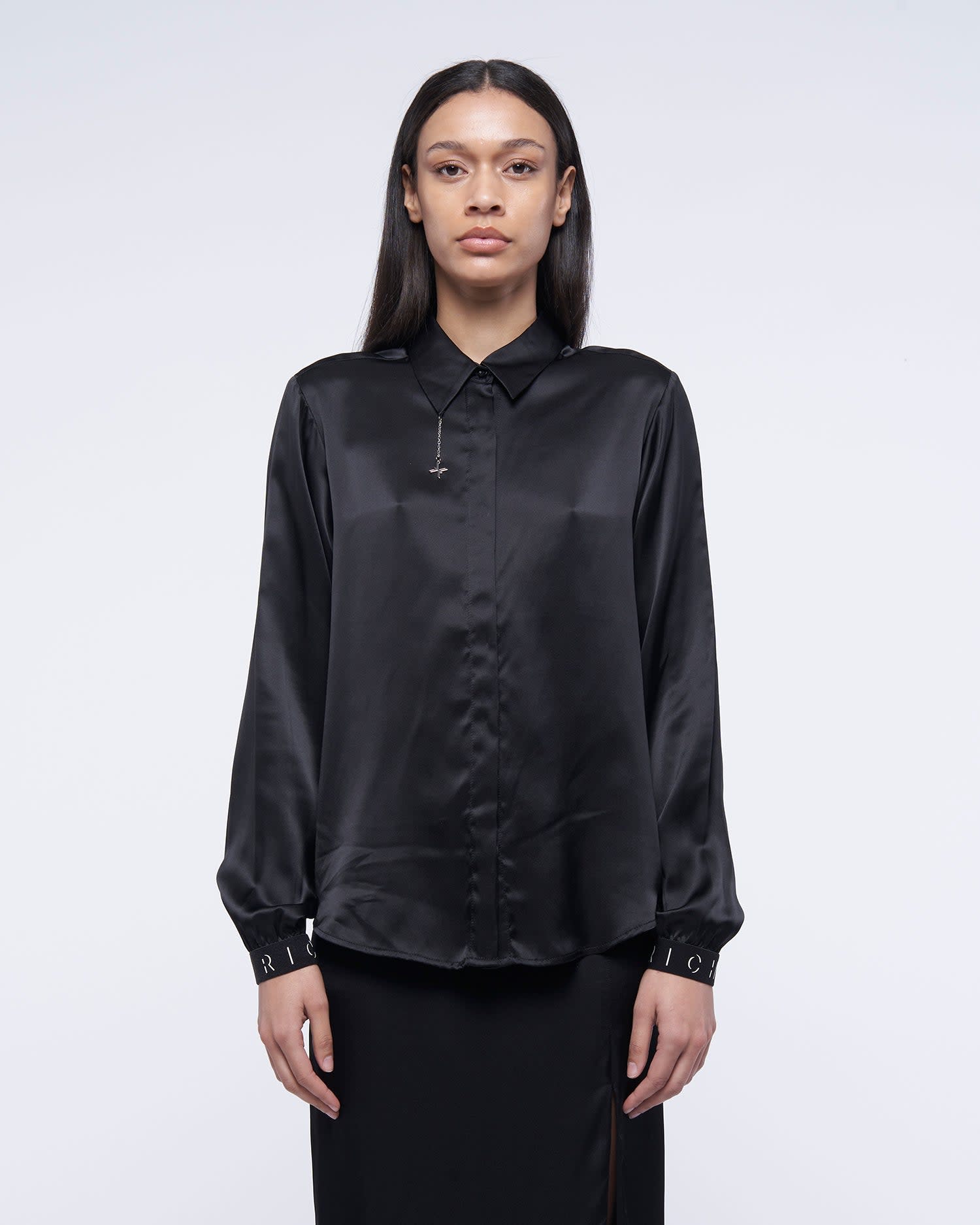 Shop John Richmond Puff Sleeve Shirt In Nero