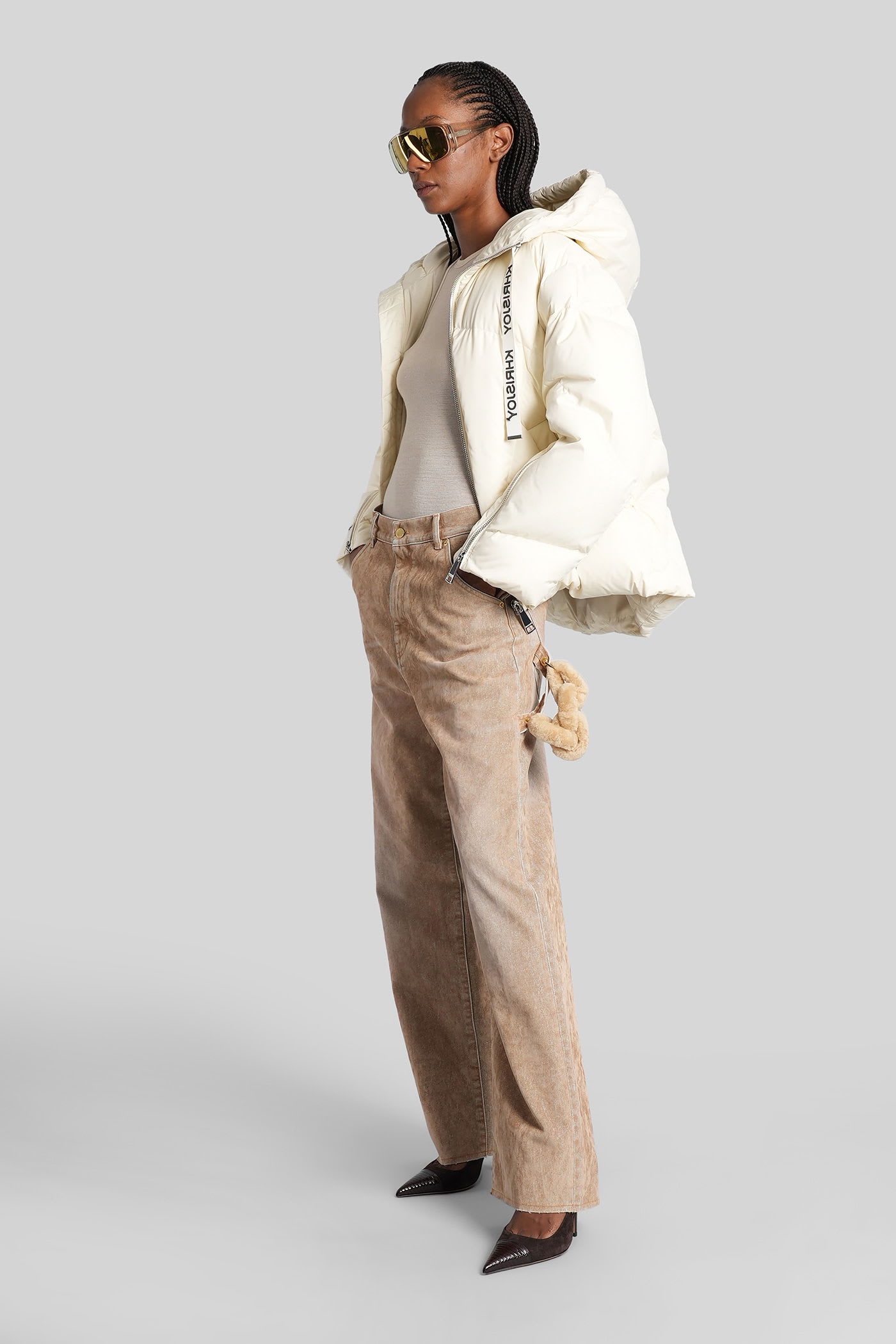 Khrisjoy Oversized Puffer Jacket With Cozy Hood In Neutral