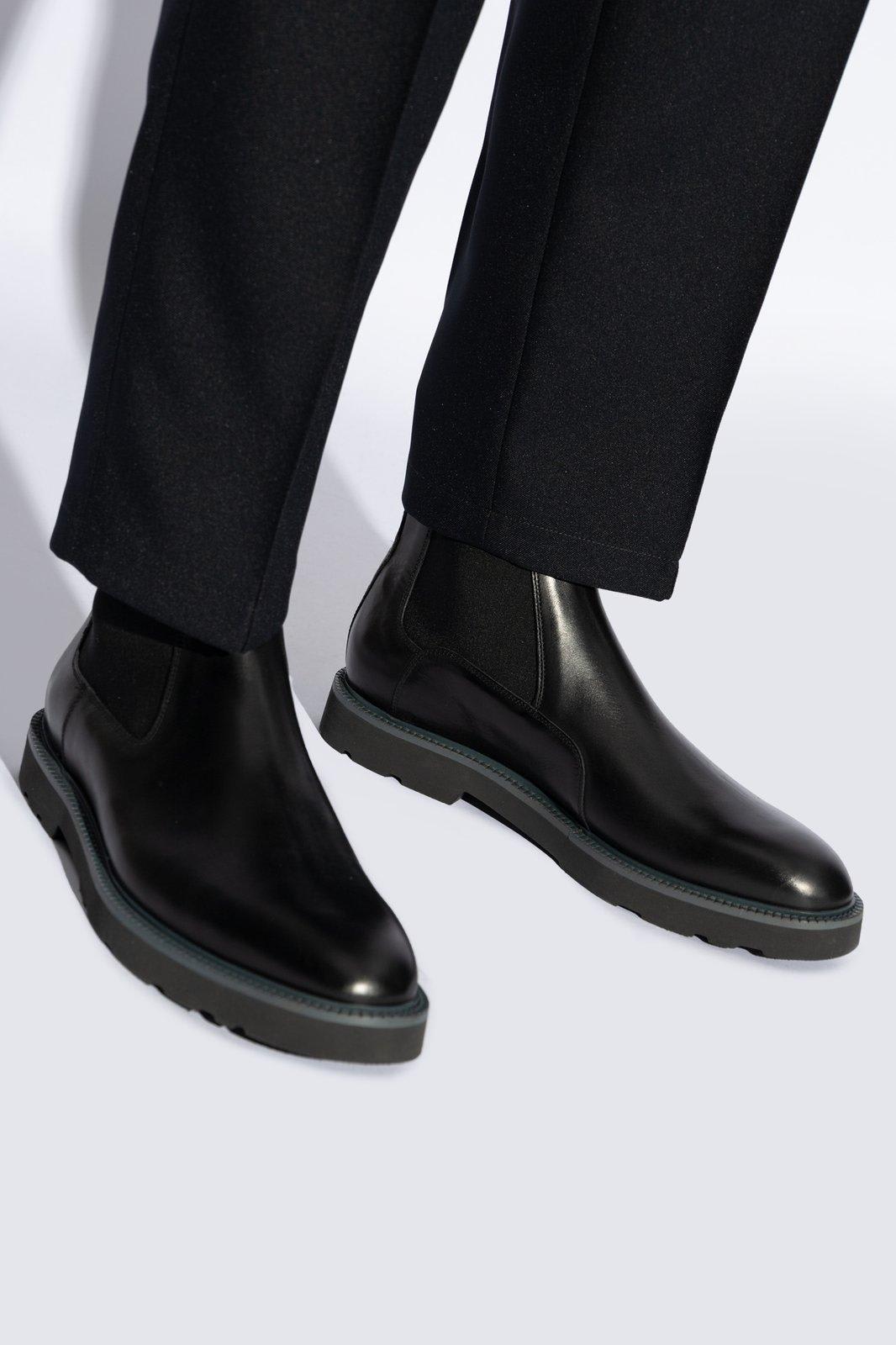 Shop Paul Smith Leather Chelsea Boots In Black