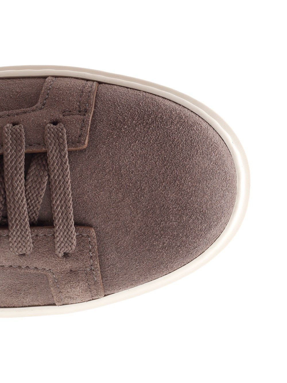 Shop Santoni Dove Grey Suede Sneakers