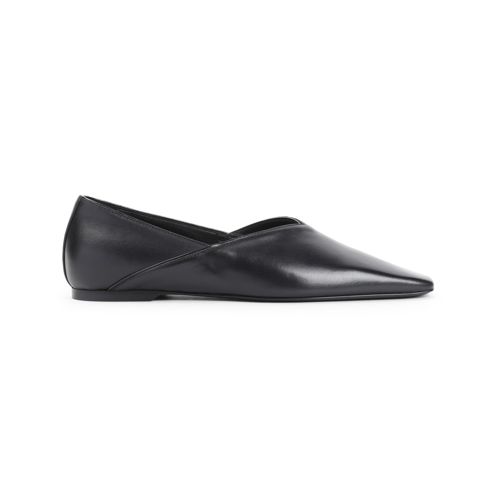 Totême The Everyday Flat Black Nappa Leather Ballerinas In Black