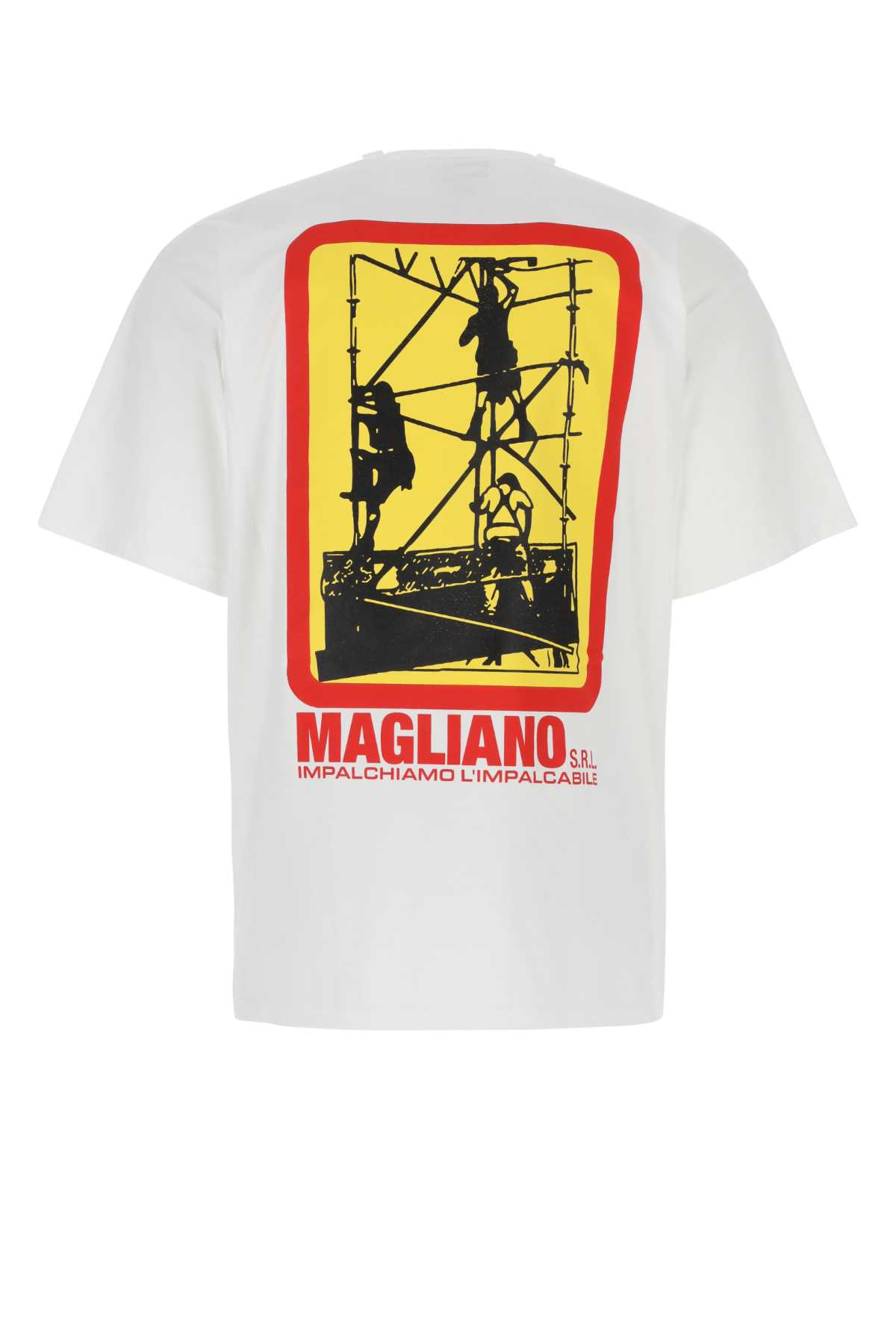 Magliano White Cotton Oversize T-shirt In 01