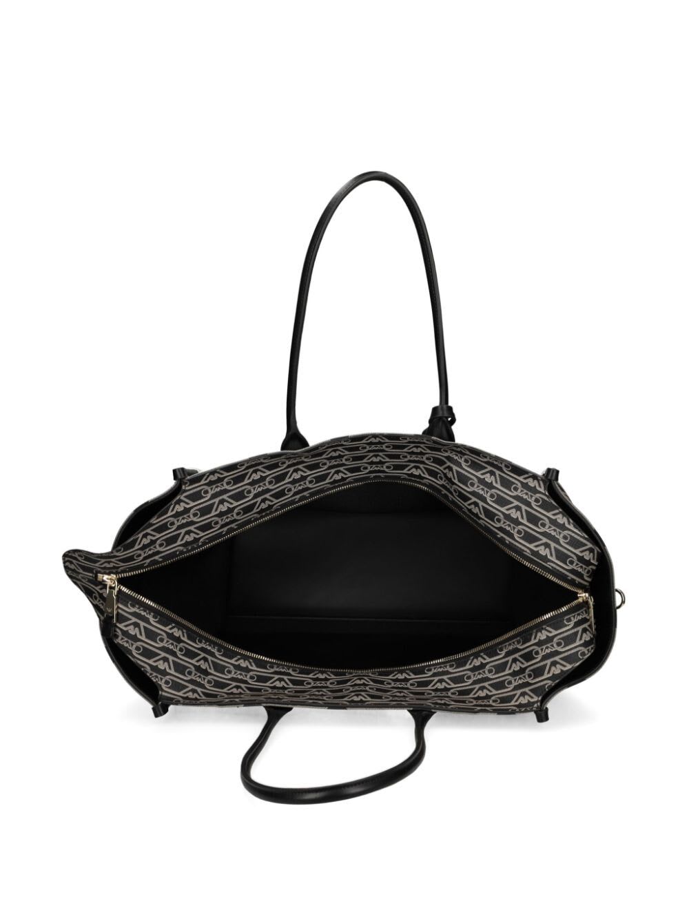 Emporio Armani Jacquard-logo-motif Tote Bag In Black Ecru