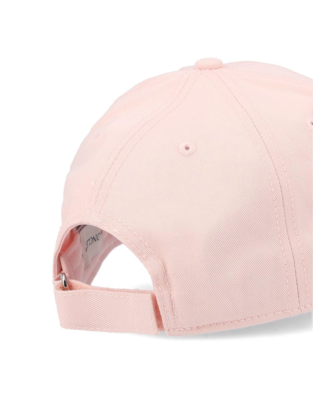 Moncler Pink Baseball Cap With Logo Patch In Cotton Woman In Pink