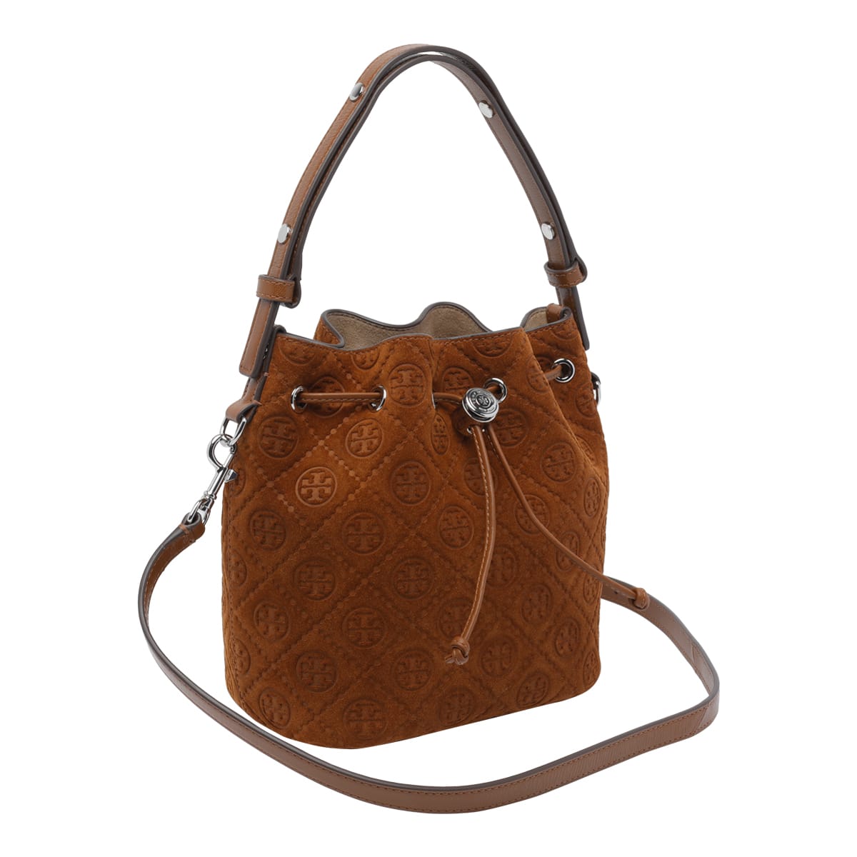 Tory Burch T Monogram Bucket Bag In Brown