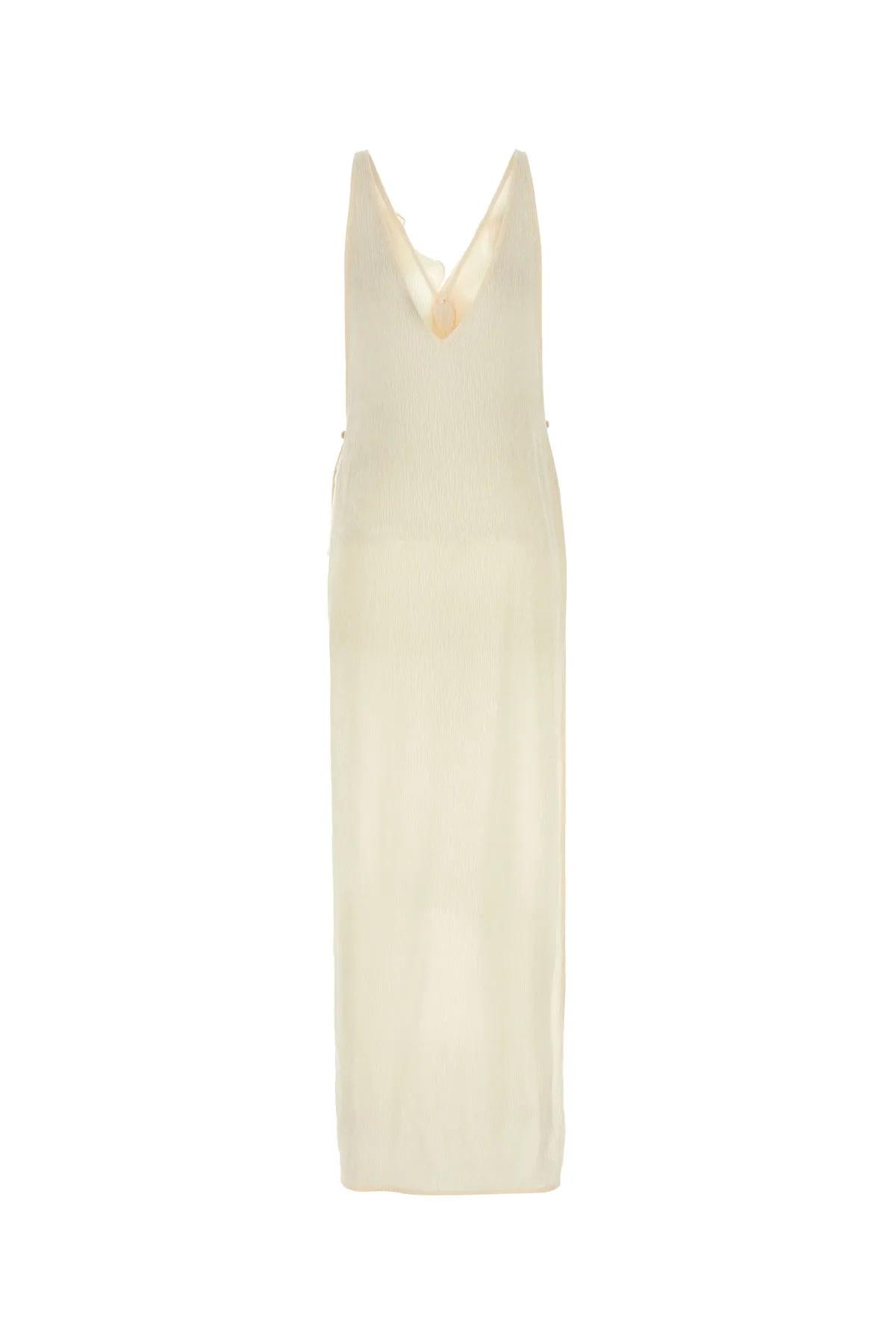 Shop Magda Butrym Cream Stretch Crepe Dress In White