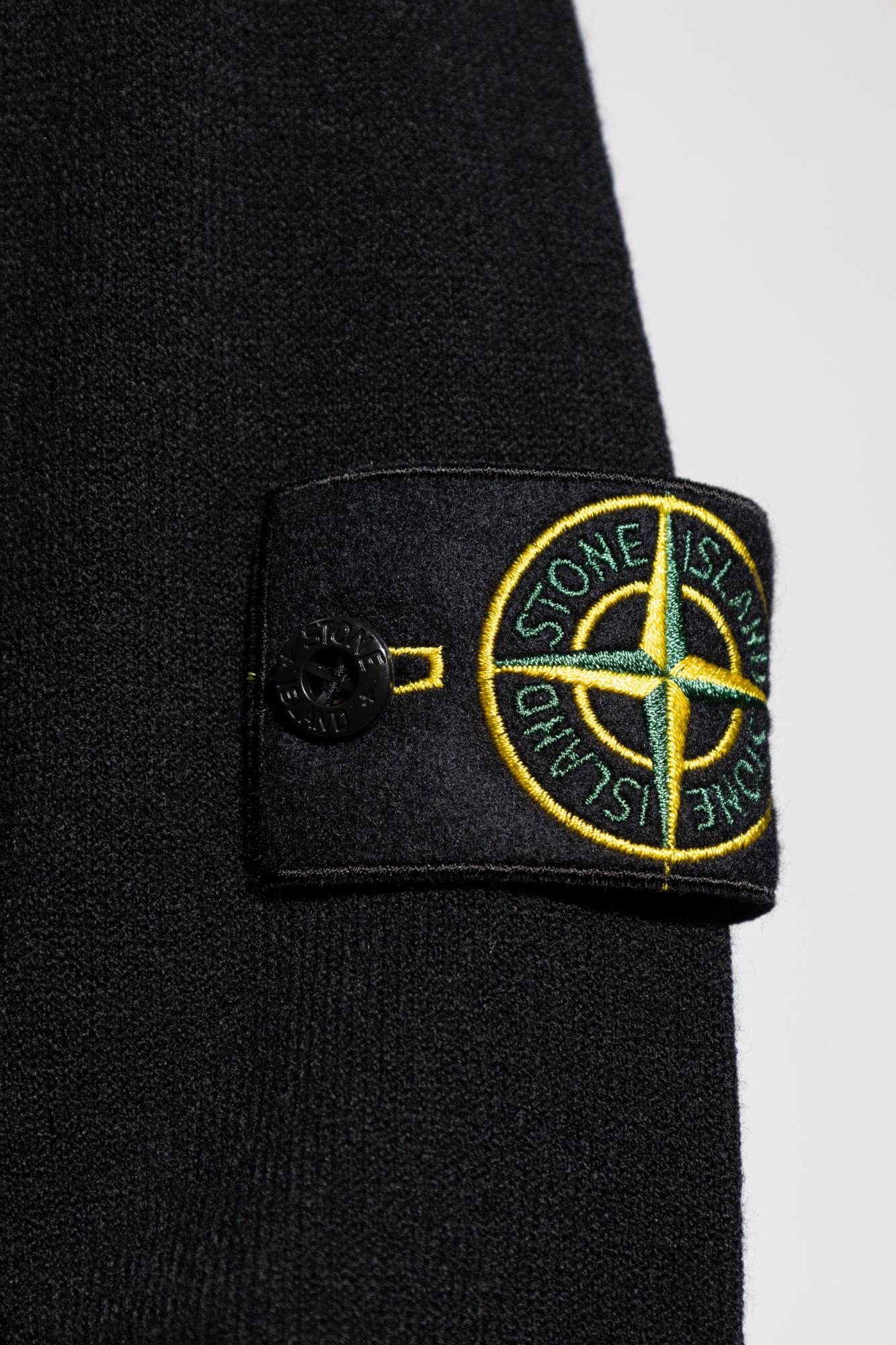 Stone Island Organic Cotton Crewneck Sweatshirt In Black