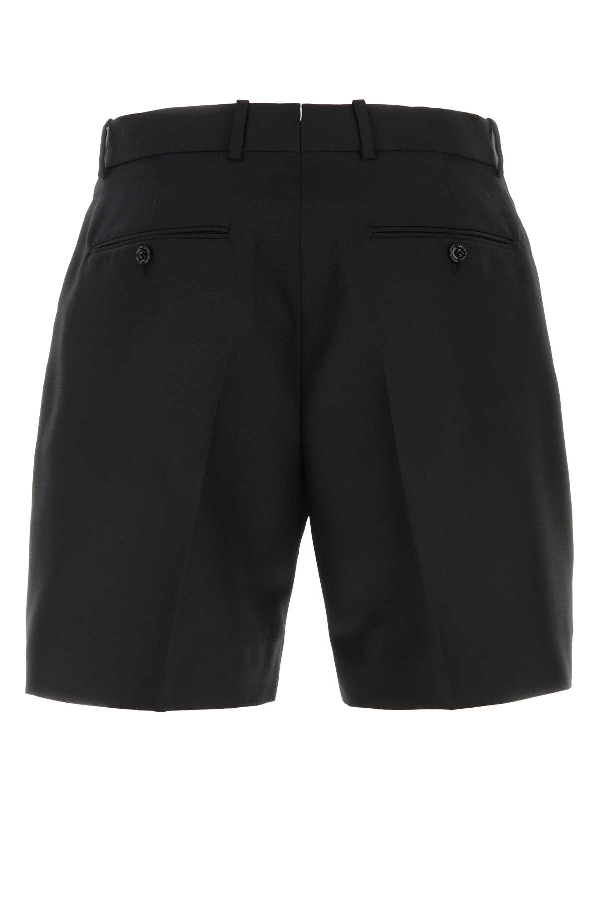 Shop Alexander Mcqueen Black Wool Blend Bermuda Shorts