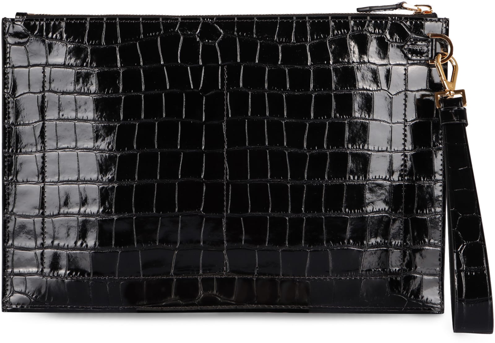 Shop Tom Ford Leather Clutch In Black