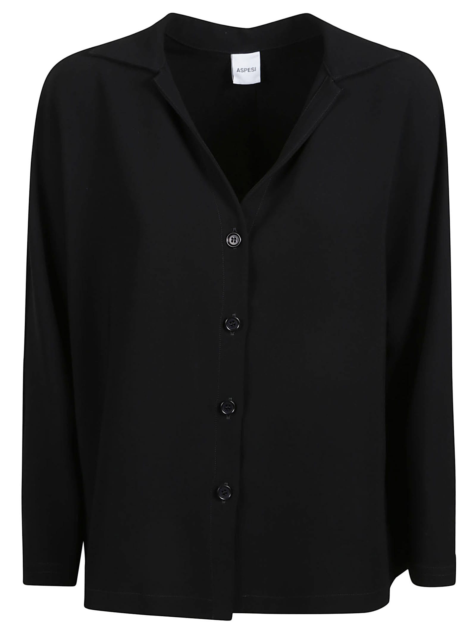 Shop Aspesi V-neck Shirt In Black