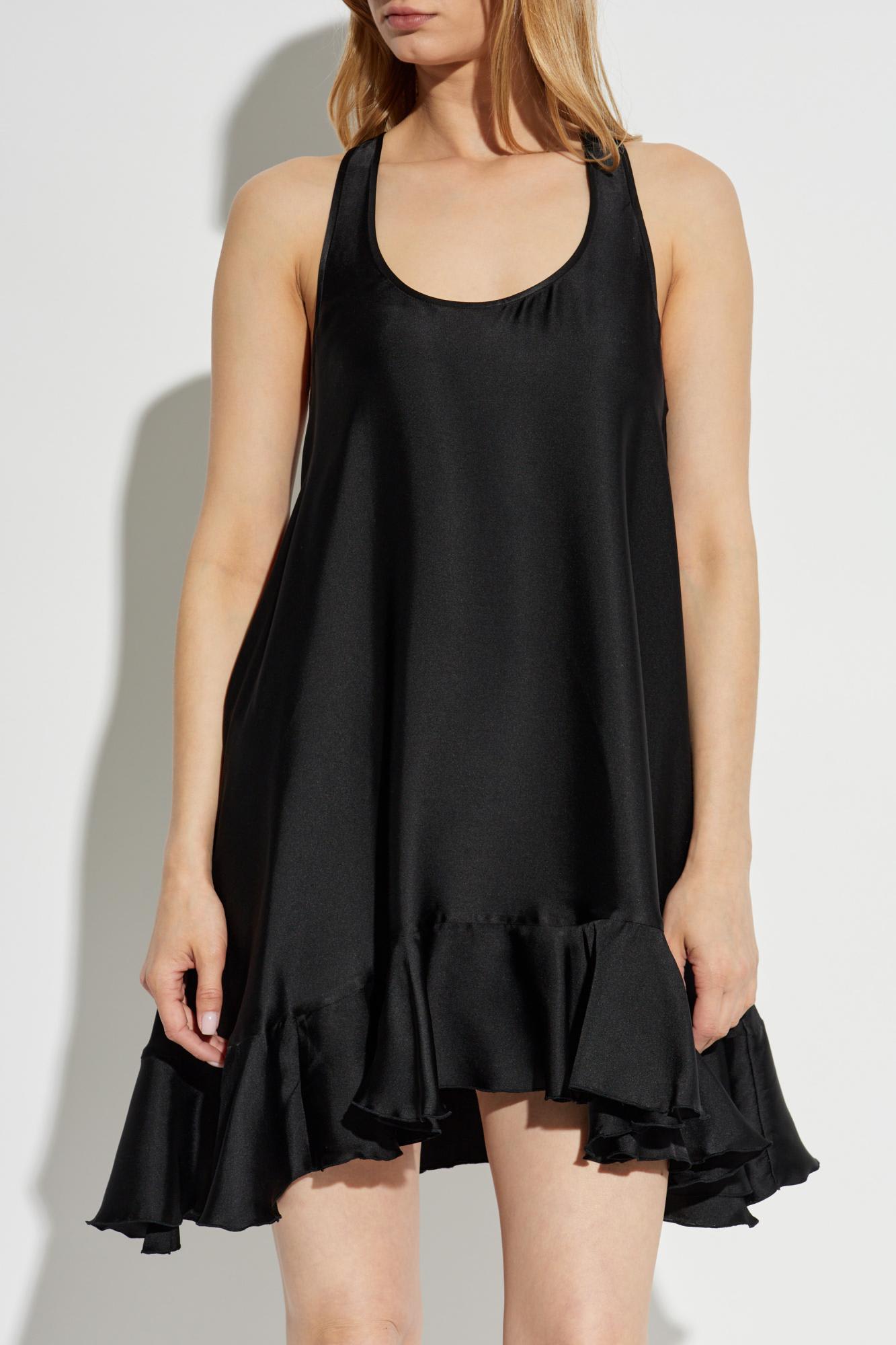 Anine Bing Lilith Silk-blend Mini Dress In Black