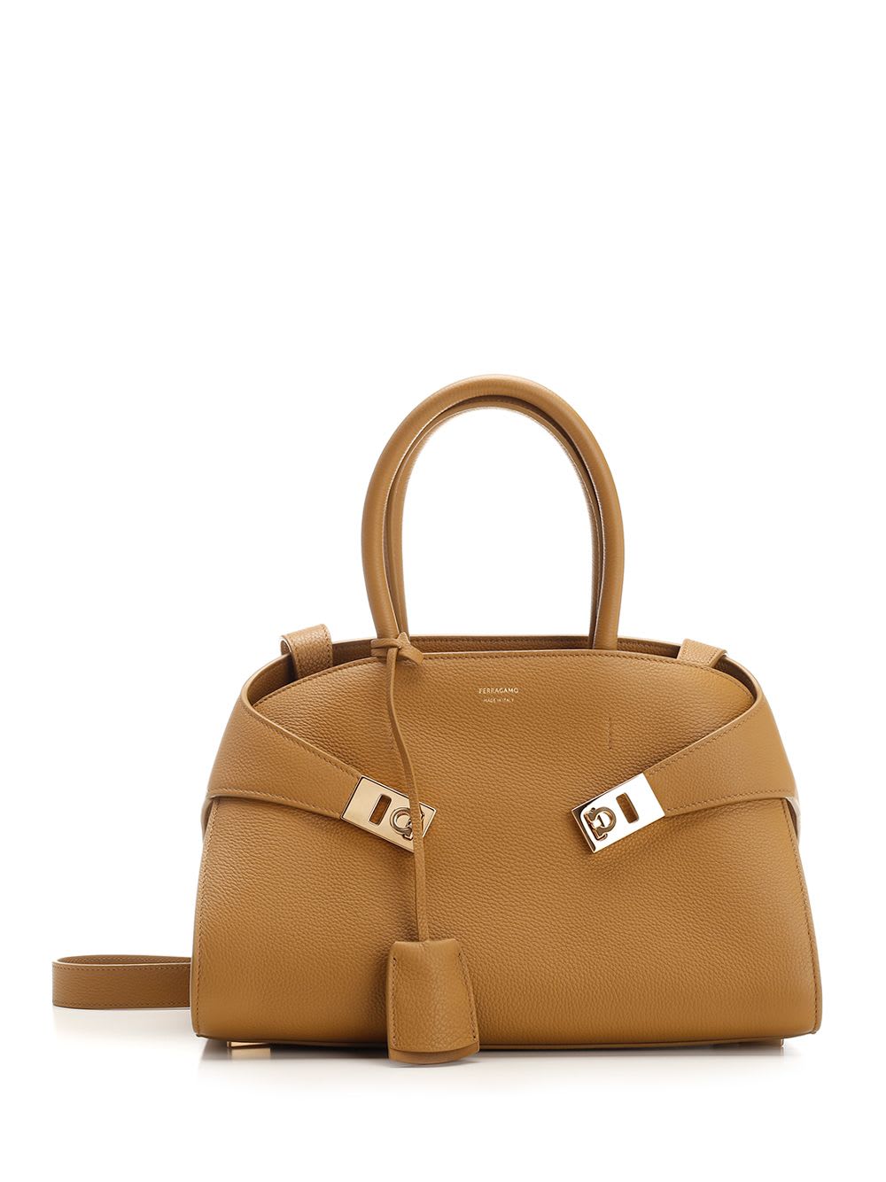 Shop Ferragamo Tote Bag Hug Small In Beige