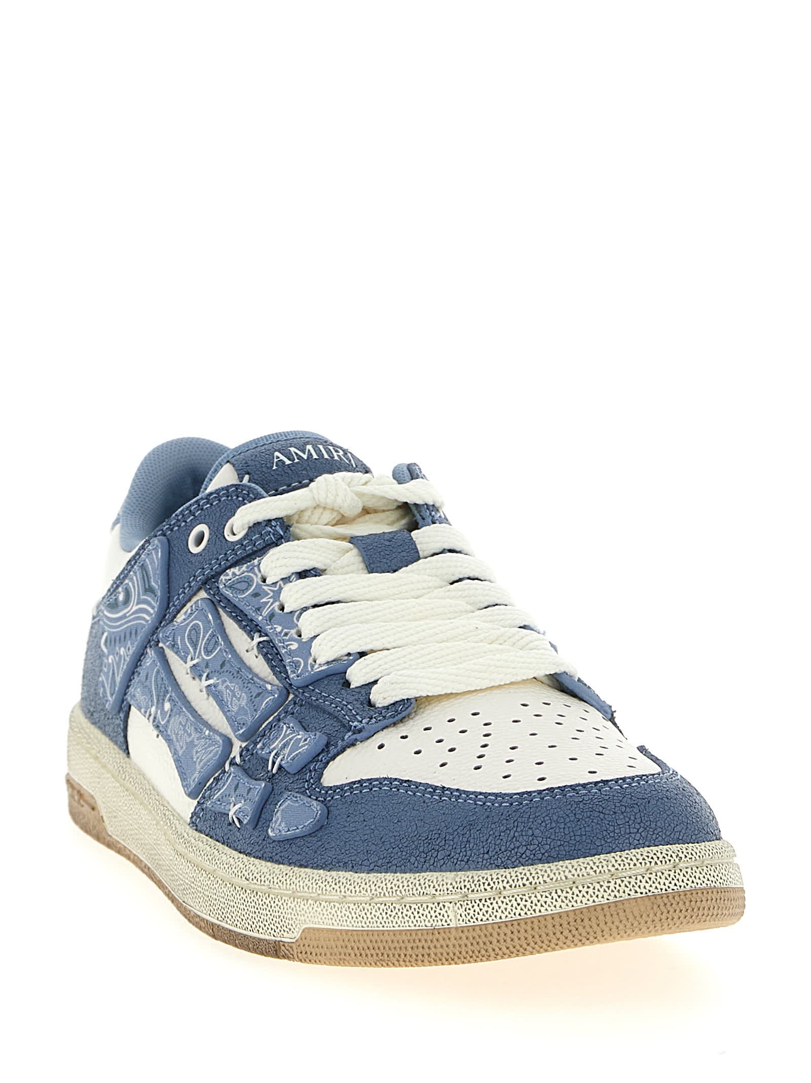 Amiri Men Tow-tone Leather Bandana Skel Sneakers In Blue