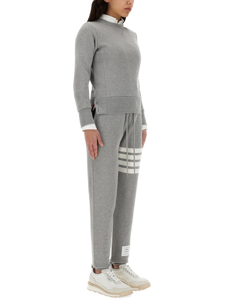 Shop Thom Browne Cotton Fleece Pants In Grey