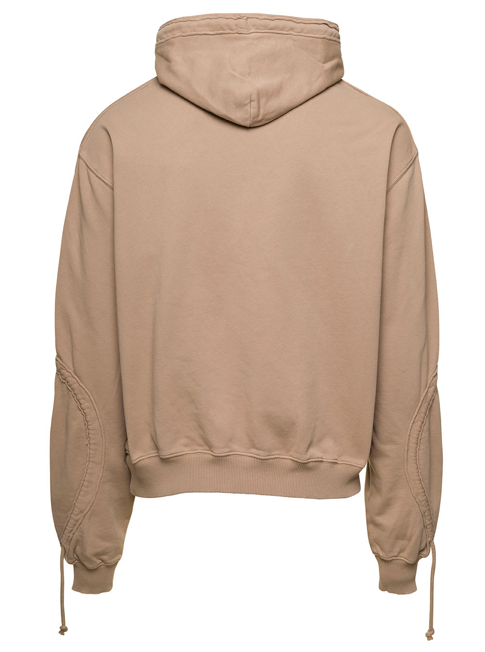 Shop Bluemarble Beige Hoodie With Drawstring In Cotton Man