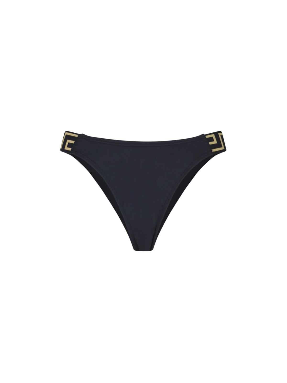 Shop Versace Greca Border Bikini Briefs In Black