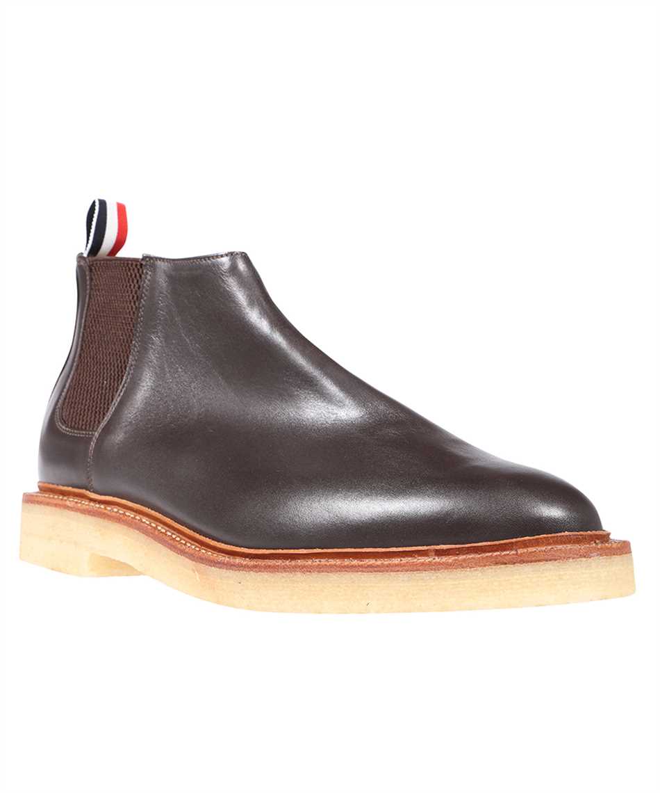 Shop Thom Browne Leather Ankle Boots In Brown