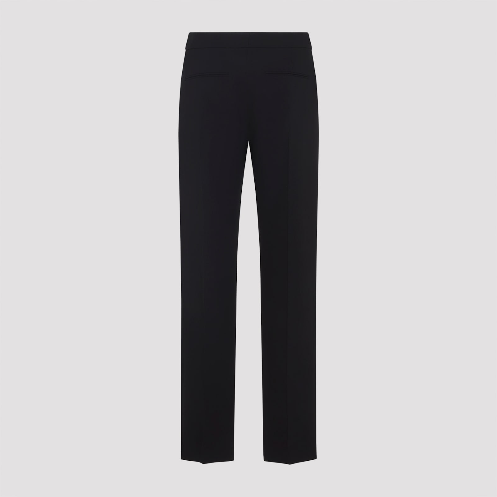 Khaite Straight Leg Black Viscose Pants With Concealed Fastening In Black