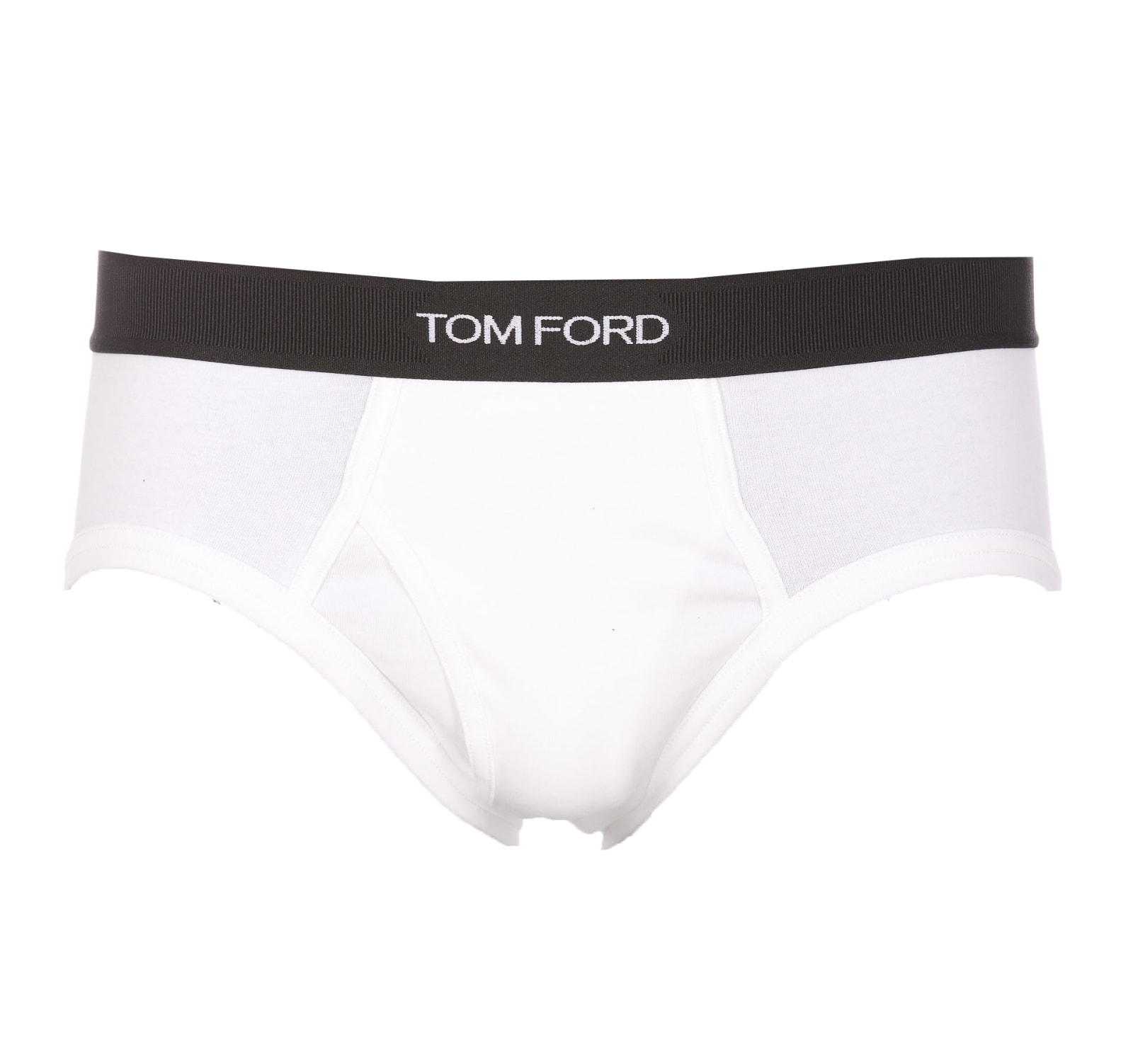 Tom Ford White Briefs With Logo In Cotton Man In White