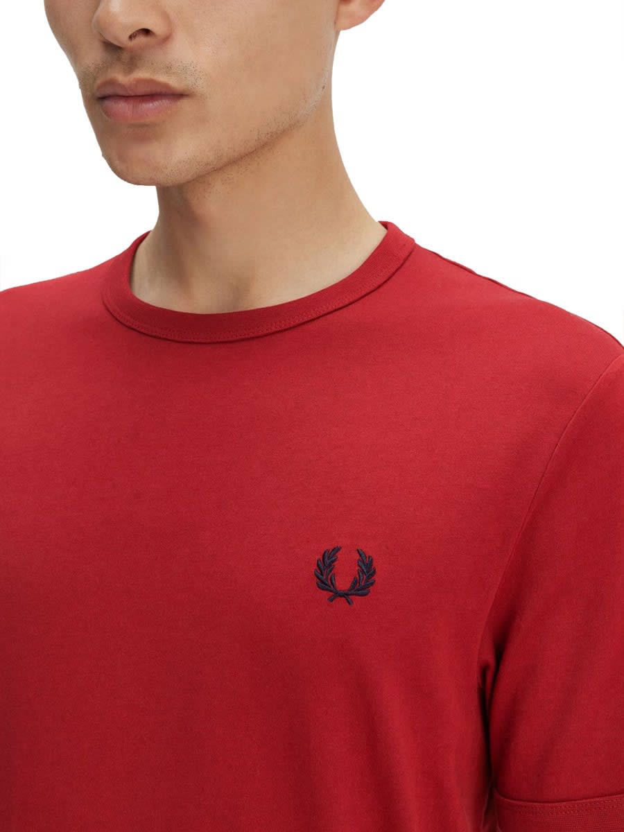 Fred Perry Ringer T-shirt In Red