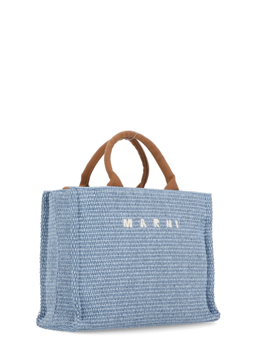 Shop Marni Rafia Shopping Bag In Light Blue