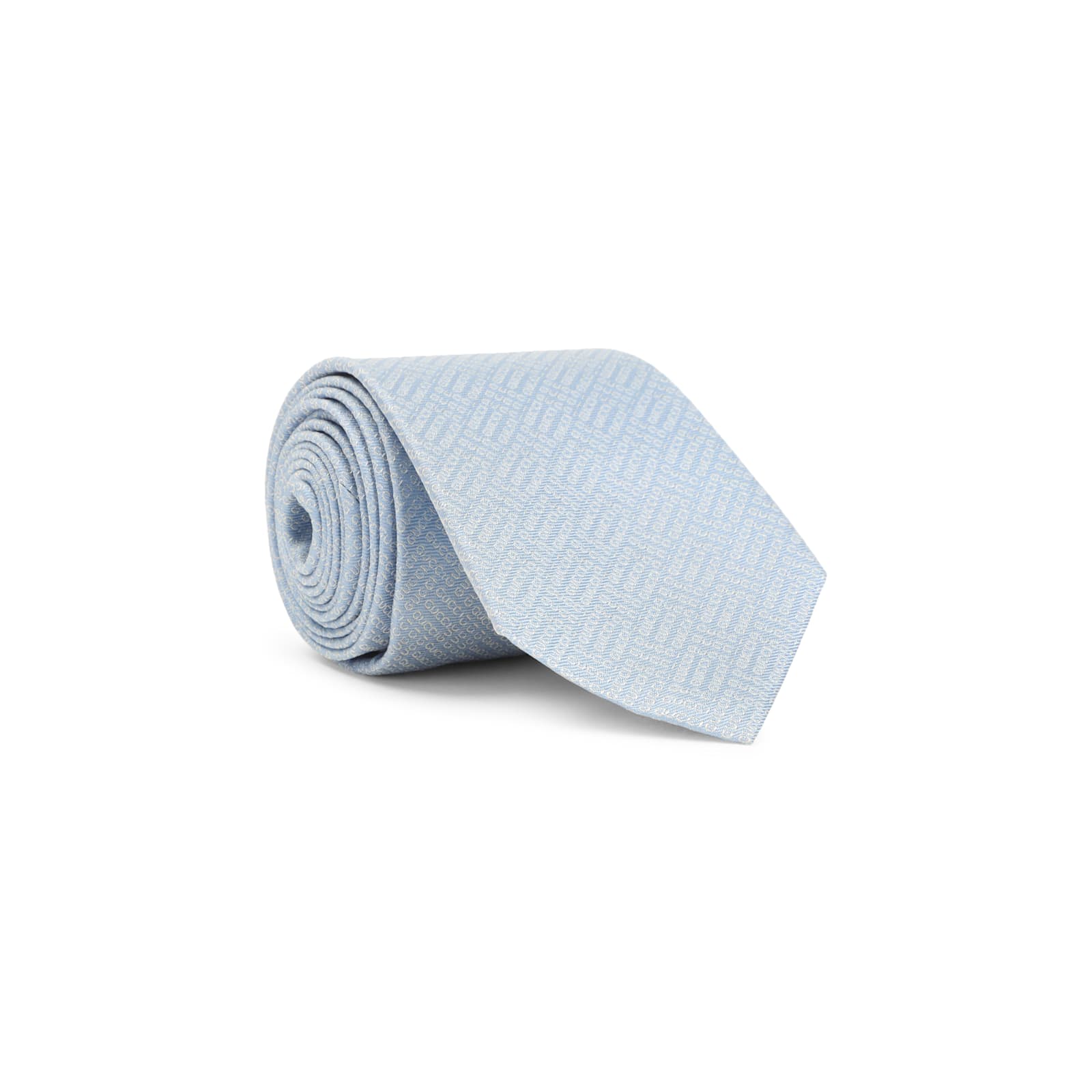 Gucci Adjustable Patterned Silk Tie With Smooth Texture In Blue