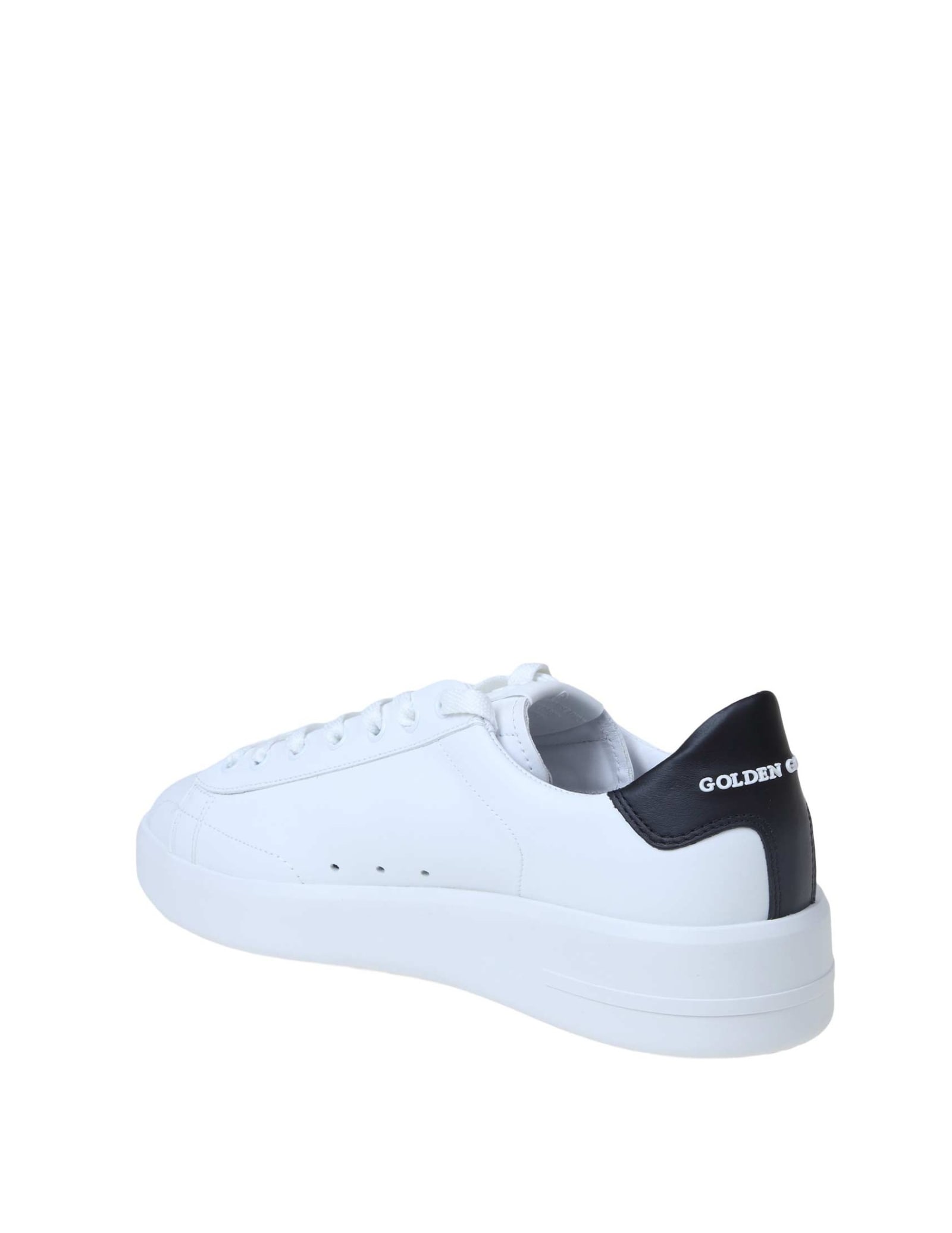 Shop Golden Goose Pure Star Sneakers In Leather In White/black